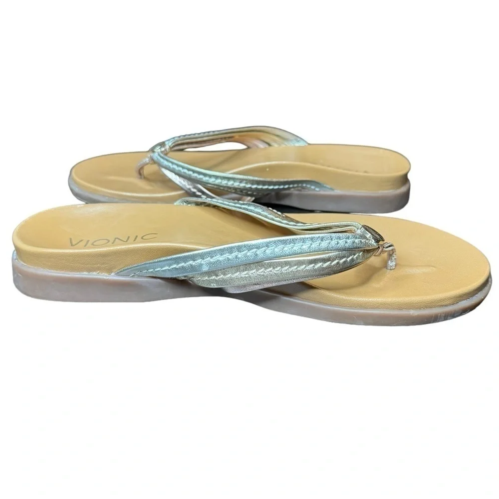 Vionic Palm Catalina Mixed Metallic Sandal size 7 Tan
